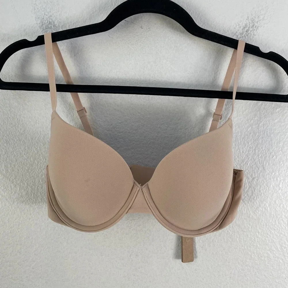 NEW Skims Fits Everybody T-Shirt Bra Womens 34C Beige Underwire Lightly Lined - Picture 3 of 10
